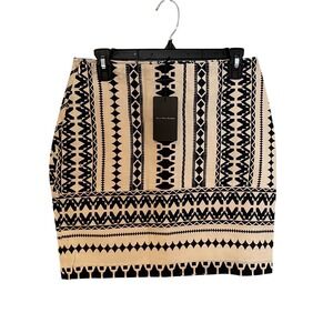 JOA Los Angeles Women's M Geometric Print Mini Skirt Beige Black
Preppy grunge
